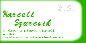 marcell szurcsik business card